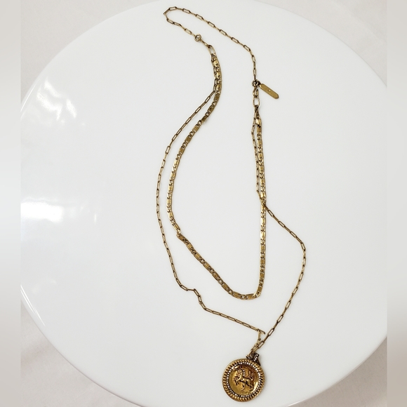 STELLA & DOT  - Heritage Coin Pendant with Layered Chains - Picture 6 of 10